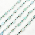 Load image into Gallery viewer, Larimar Oxidized Wire Chain. LAR9
