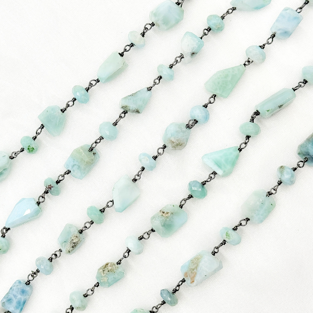 Larimar Oxidized Wire Chain. LAR9