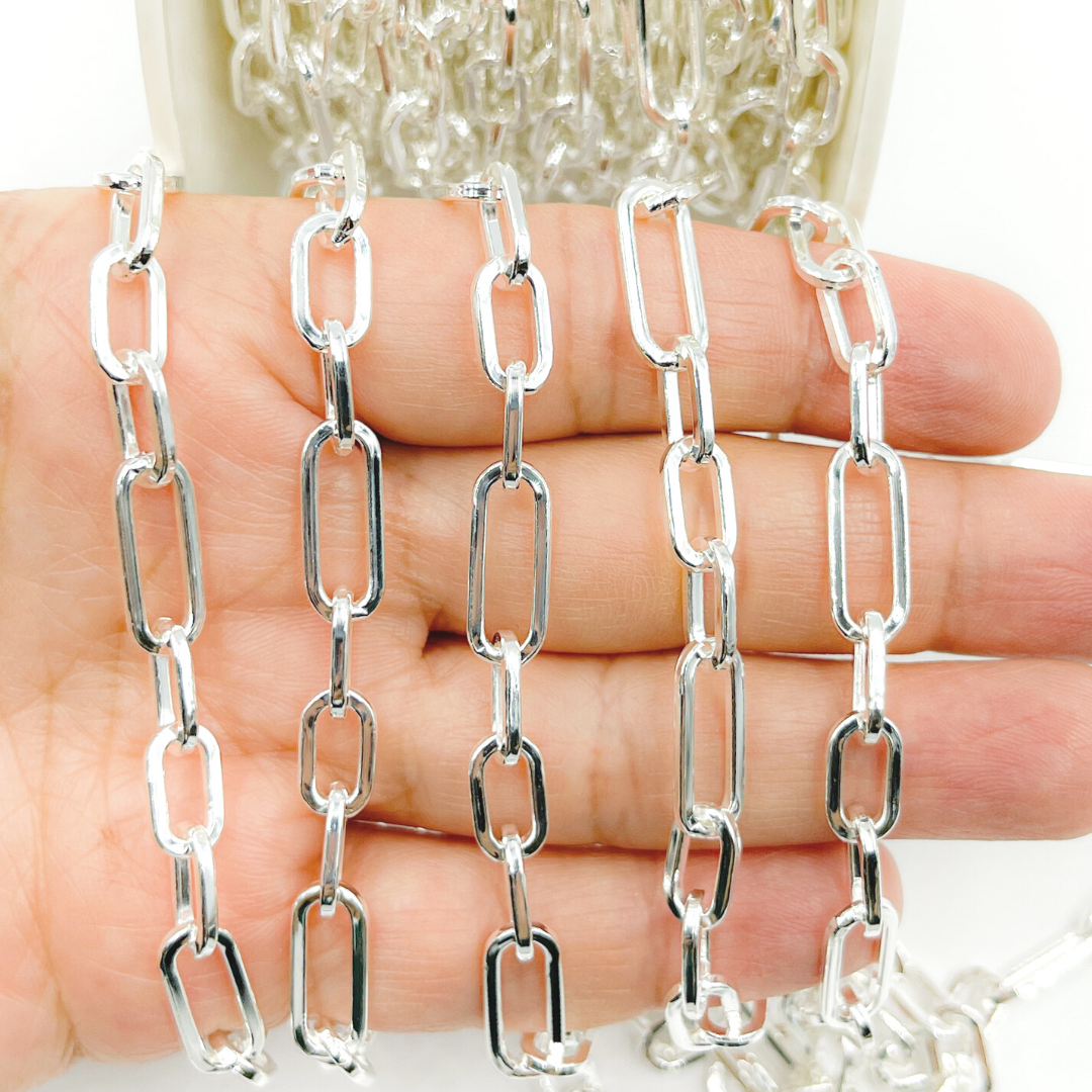 925 Sterling Silver Flat Paper Clip Chain.