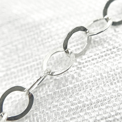 925 Sterling Silver Flat Oval Link Chain.