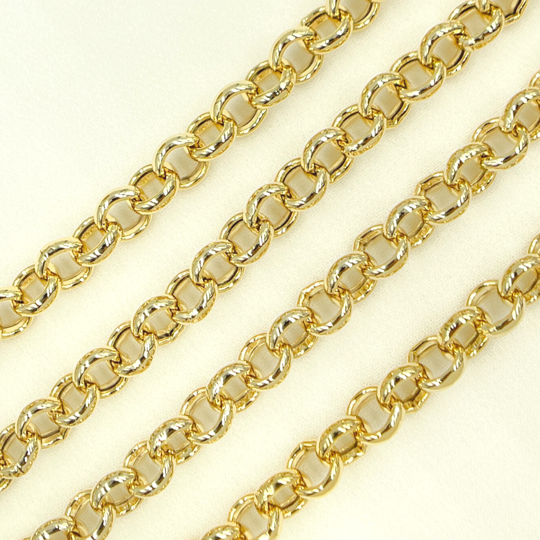 Gold Plated 925 Sterling Silver Rolo Link Chain. V48GP