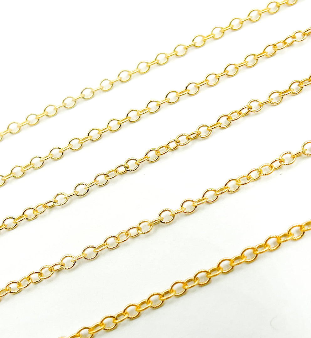 14K Gold Filled Textured Round Link  Chain. 1617MGF