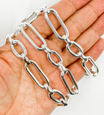 Load image into Gallery viewer, 925 Sterling Silver Oval Long &amp; Short Link Chain. 539MTSS
