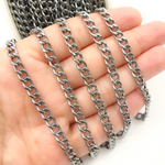 Load image into Gallery viewer, Oxidized 925 Sterling Silver Curb Link Chain. V44OX
