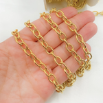 Load image into Gallery viewer, Gold Plated 925 Sterling Silver Textured Oval Link Chain. V59GP
