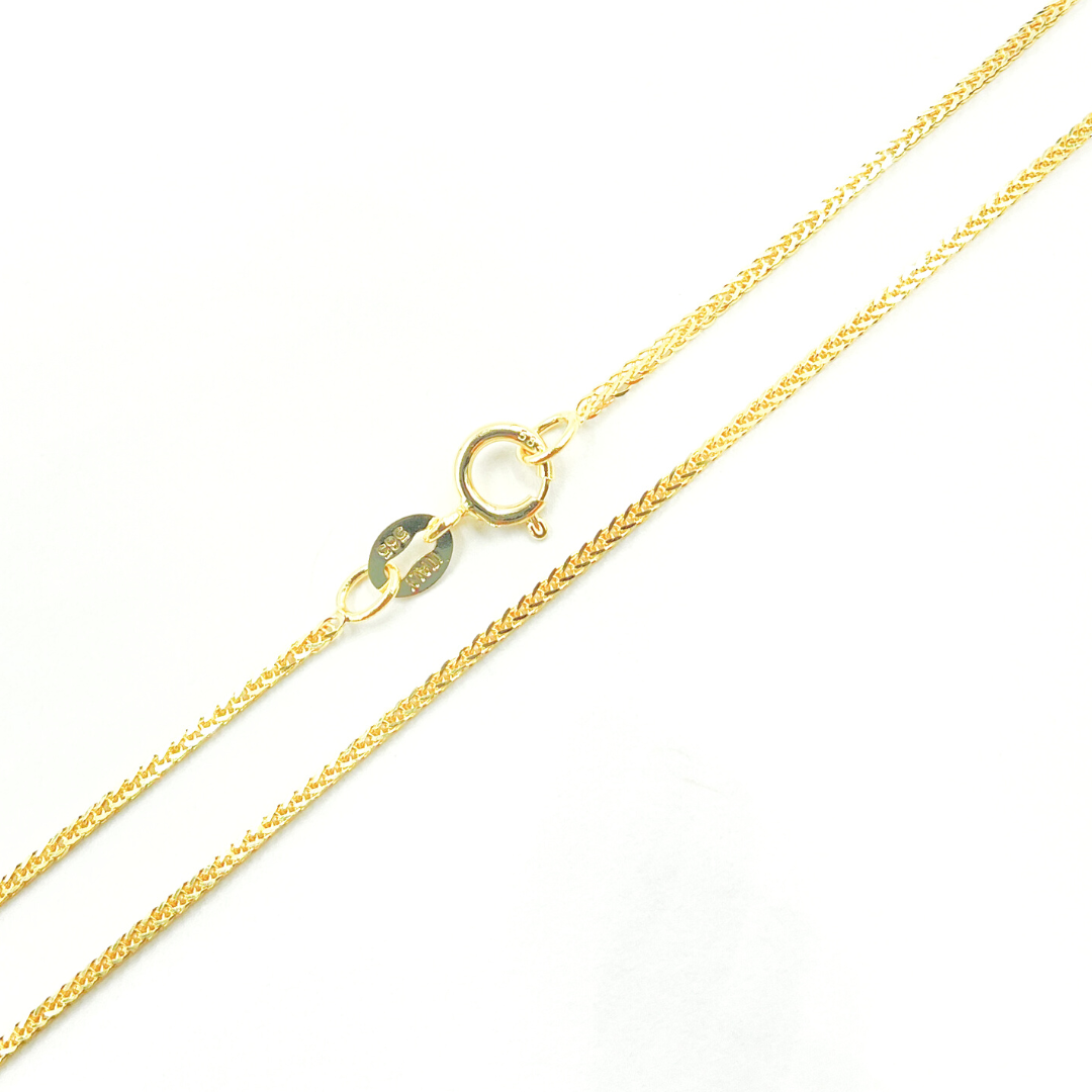 020SP3T4. 14K Solid Gold Wheat Chain