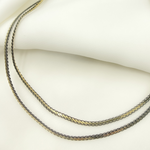 Load image into Gallery viewer, 925 Sterling Silver Gold Plated with Black Rhodium Flat Wheat Necklace. 0502213GBNecklace
