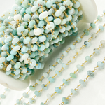 Load image into Gallery viewer, Larimar Gold Plated Wire Chain. LAR3
