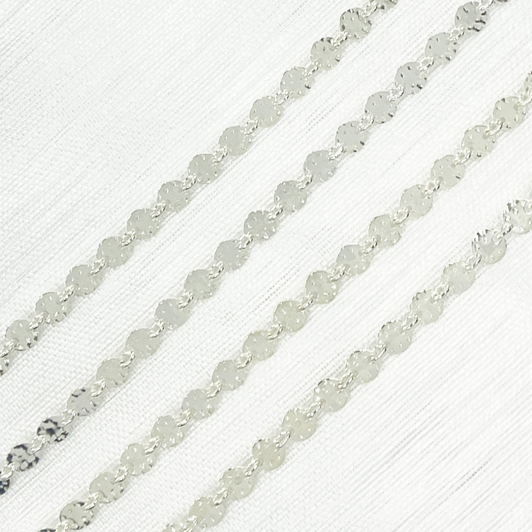 957FDSS. 925 Sterling Silver Textured Disc Chain