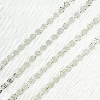 957FDSS. 925 Sterling Silver Textured Disc Chain