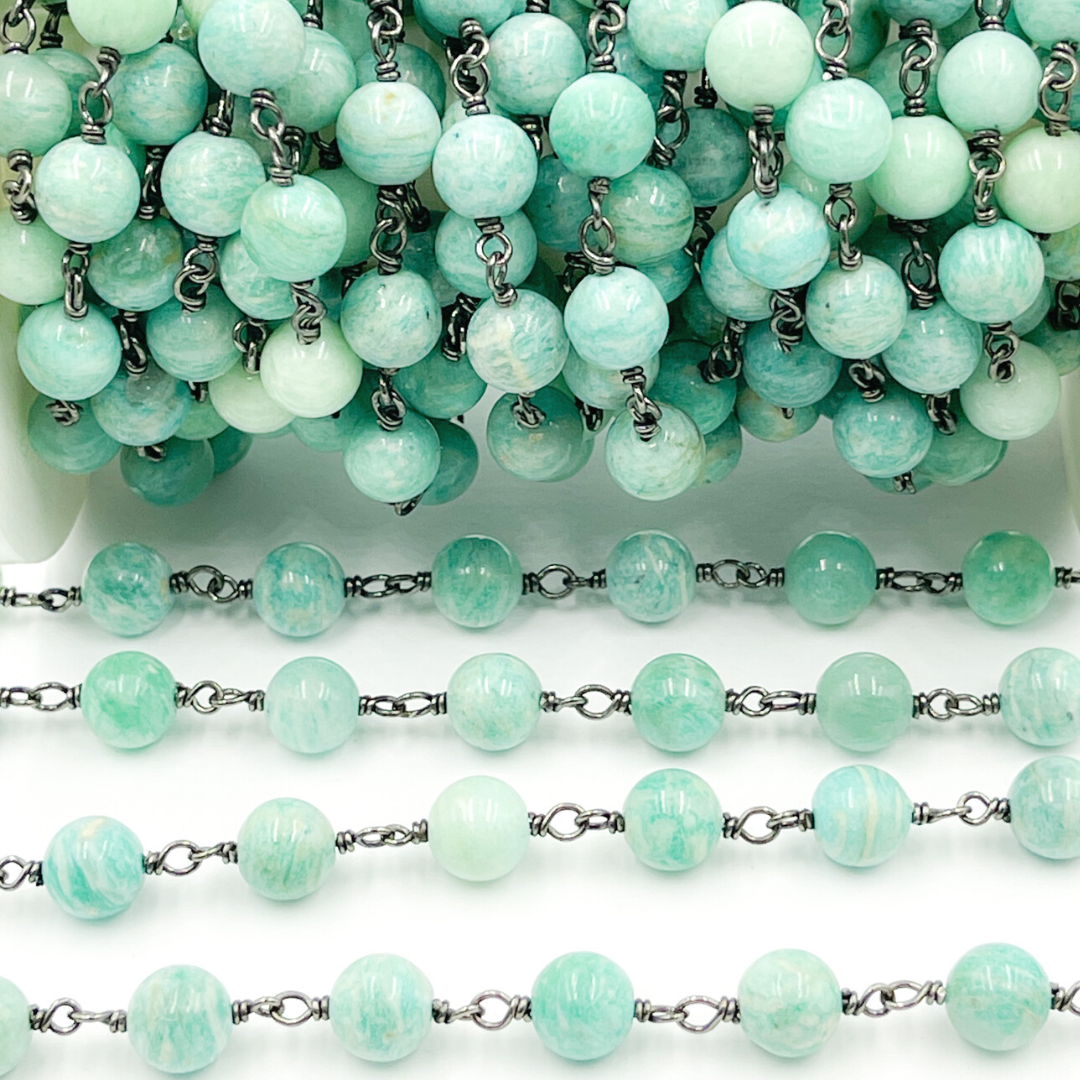 Amazonite Gemstone Round Shape Chain.