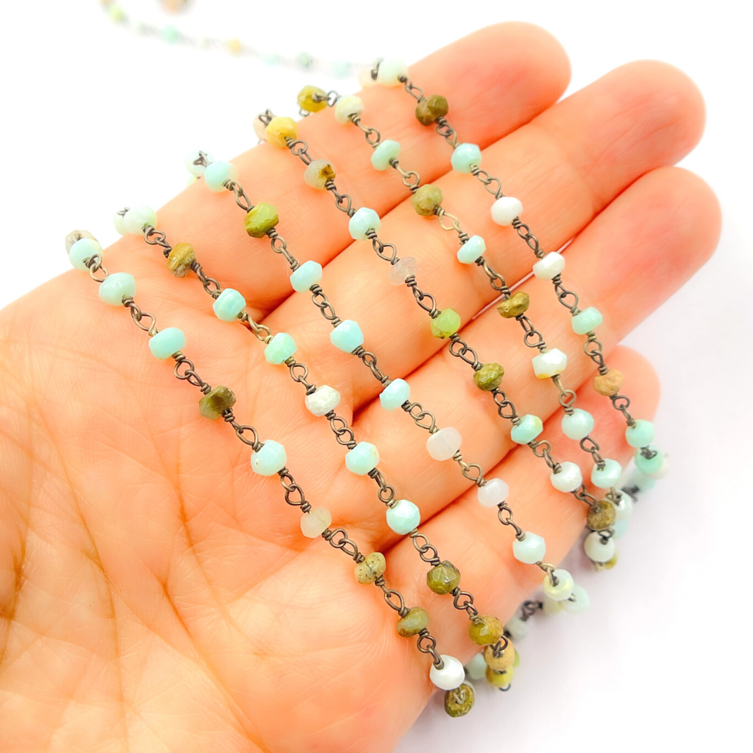 Peruvian Opal Wire Wrap Chain