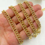 Load image into Gallery viewer, Gold Plated 925 Sterling Silver Hollow Double Curb Chain. V36GP
