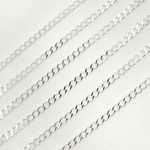 Load image into Gallery viewer, 925 Sterling Silver Miami Flat Curb Link Chain. Z88SS
