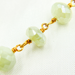 Load image into Gallery viewer, Coated Prehnite Gold Plated Wire Chain. CPR7
