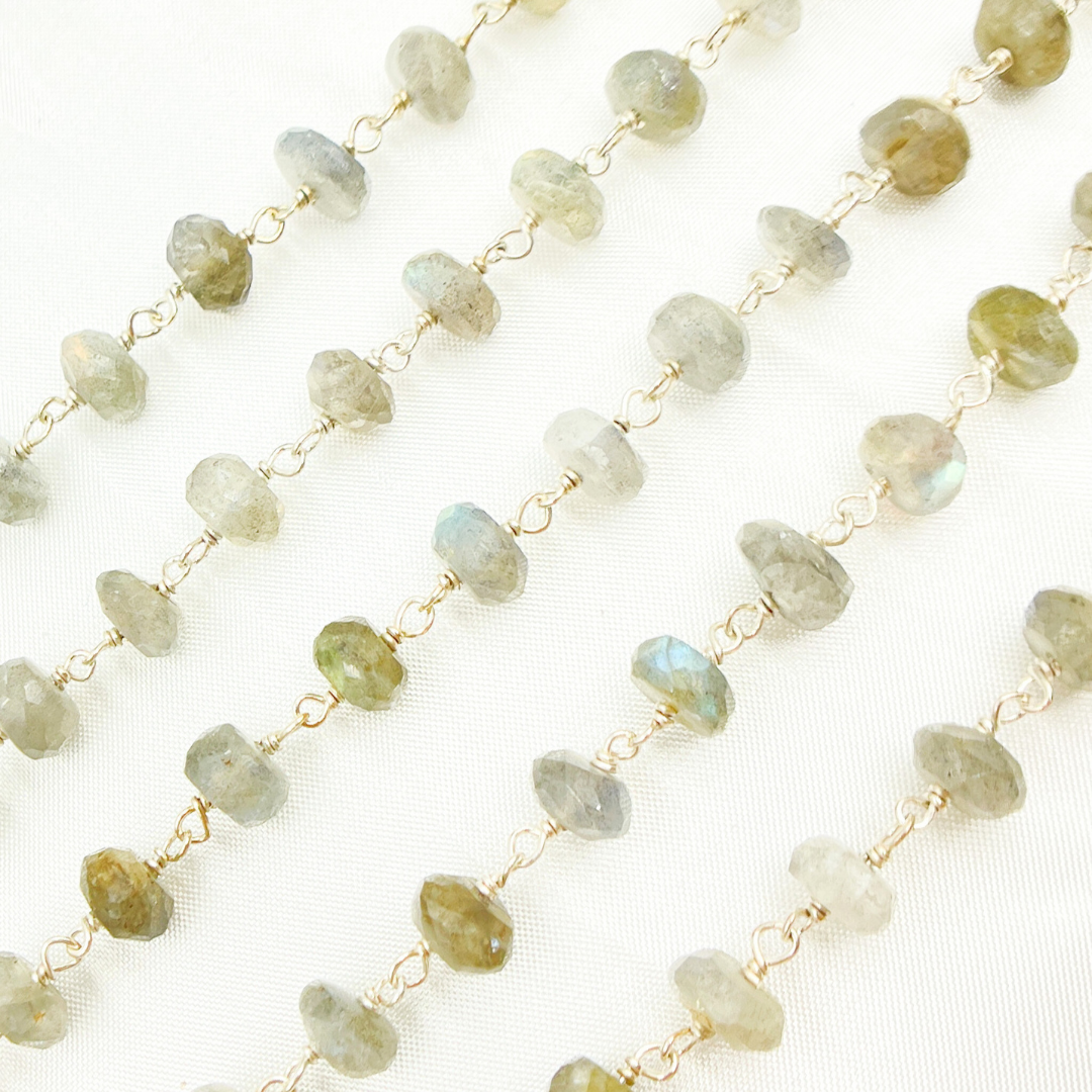 Labradorite 925 Sterling Silver Wire Chain