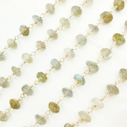 Labradorite 925 Sterling Silver Wire Chain