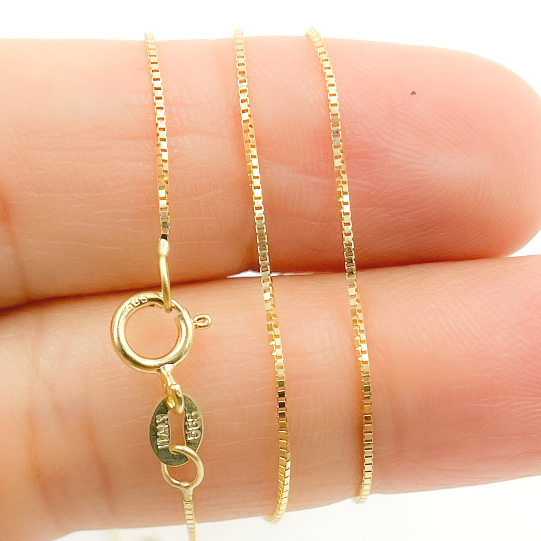 14K Solid Gold Box Link Chain