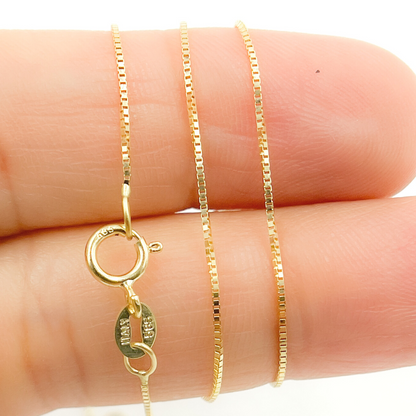 14K Solid Gold Box Link Chain