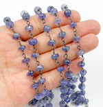 Load image into Gallery viewer, Organic Shape Tanzanite Wire Wrapped Chain. TAN4
