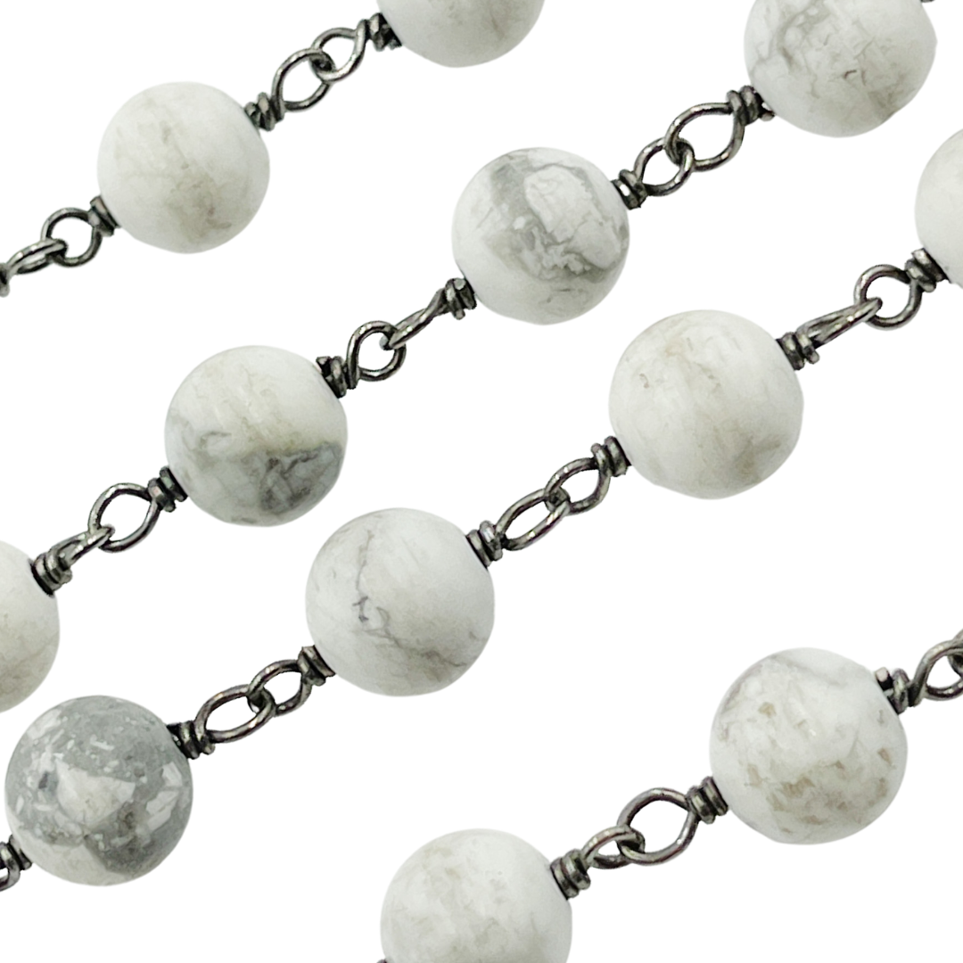 Howlite Gemstone Round Shape Chain