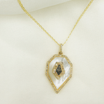Load image into Gallery viewer, KG16MOP. 14K Solid Gold Diamonds and Mother Pearl Stone Charm
