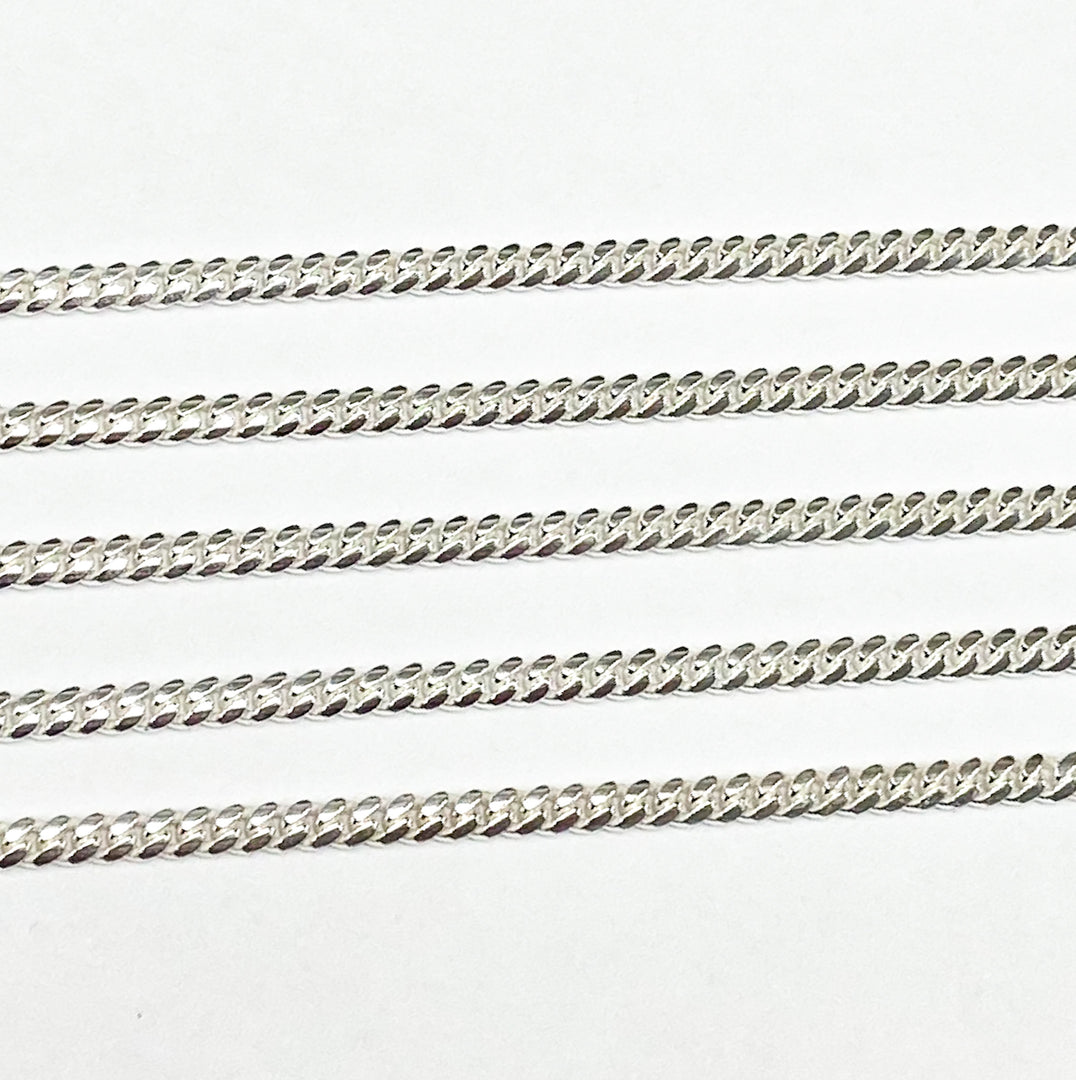 925 Sterling Silver Flat Curb Chain. Z72SS