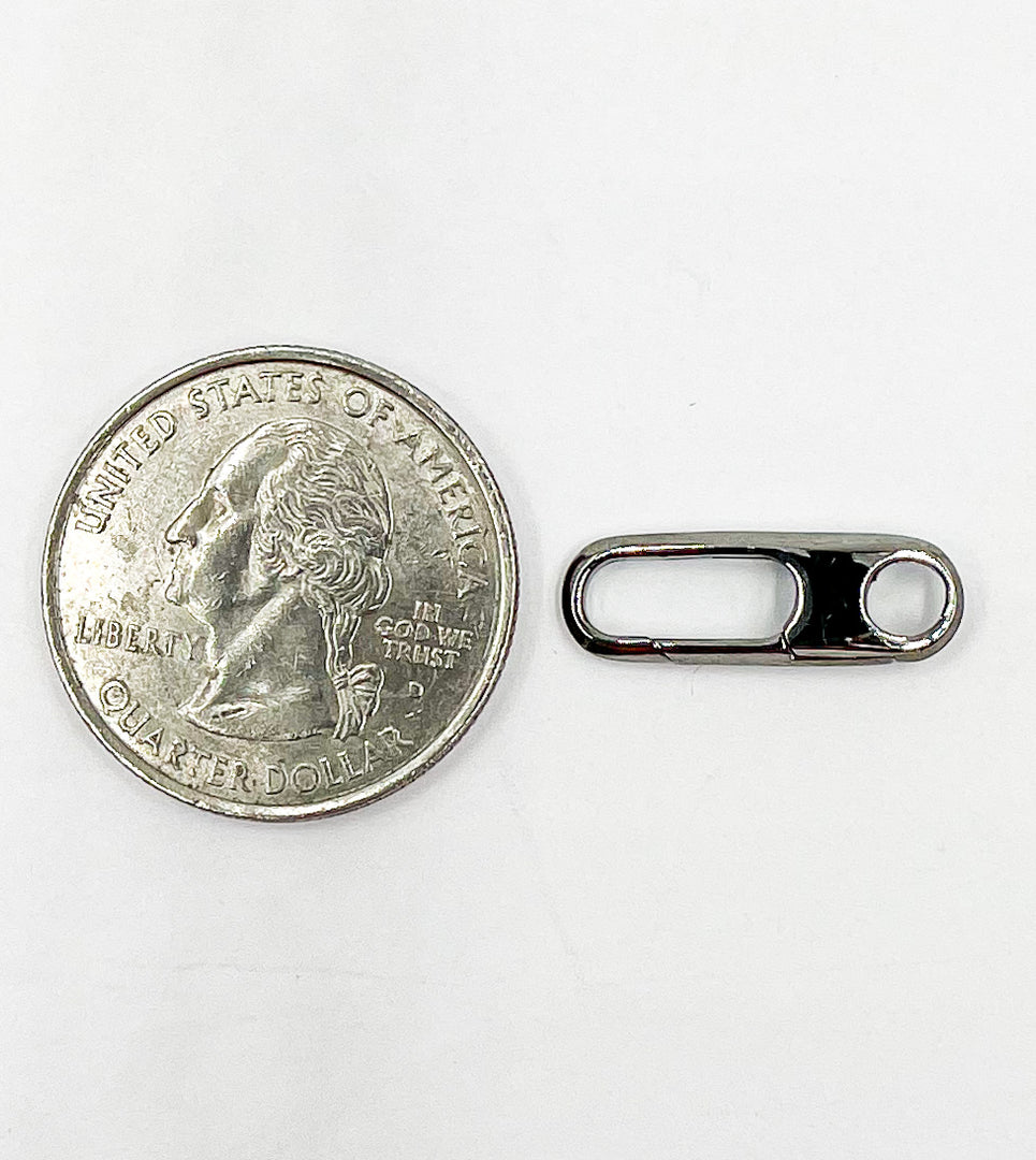 Black Rhodium Shiny 925 Sterling Silver Clasp. 1355BRS