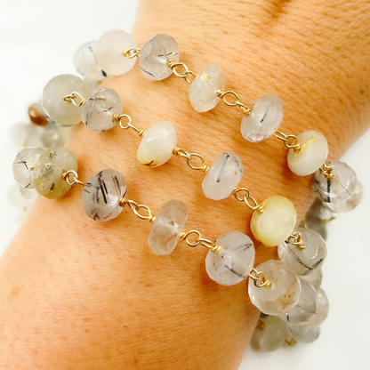 Mix Rutile Gold Plated Wire Chain.