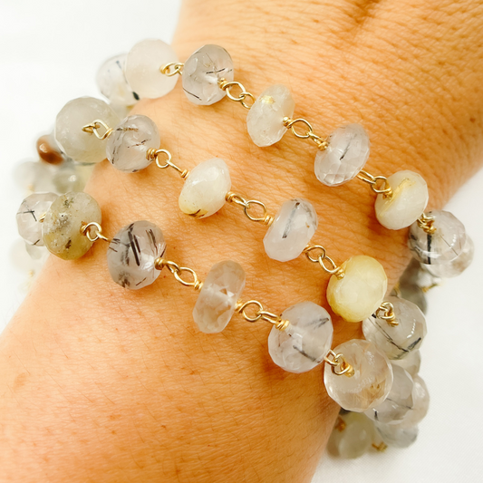 Mix Rutile Gold Plated Wire Chain.