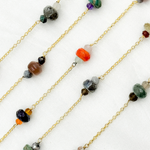 Load image into Gallery viewer, Multi Gemstone Gold Plated Connected Wire Chain. MGS23
