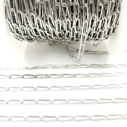  Oxidized 925 Sterling Silver Paperclip Chain