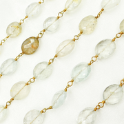 Imperial Topaz Oval Gold Plated Wire Chain