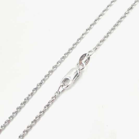 14K Solid White Gold Rope Chain