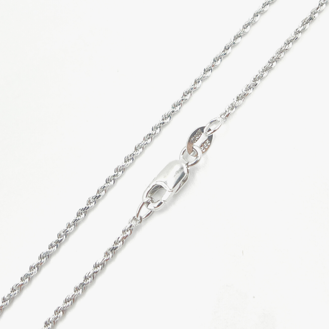 14K Solid White Gold Rope Chain