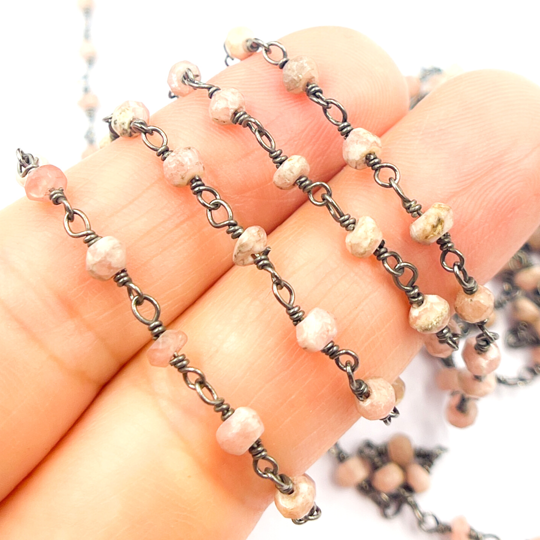 Rhodochrosite Wire Wrap Chain