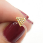 Load image into Gallery viewer, 14K Solid Gold and Diamonds Ray Earrings. 