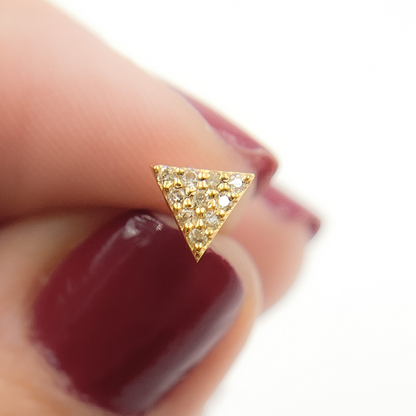 14K Solid Gold and Diamonds Ray Earrings. 