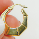 Load image into Gallery viewer, 14K Solid Gold Hexagon Hoop