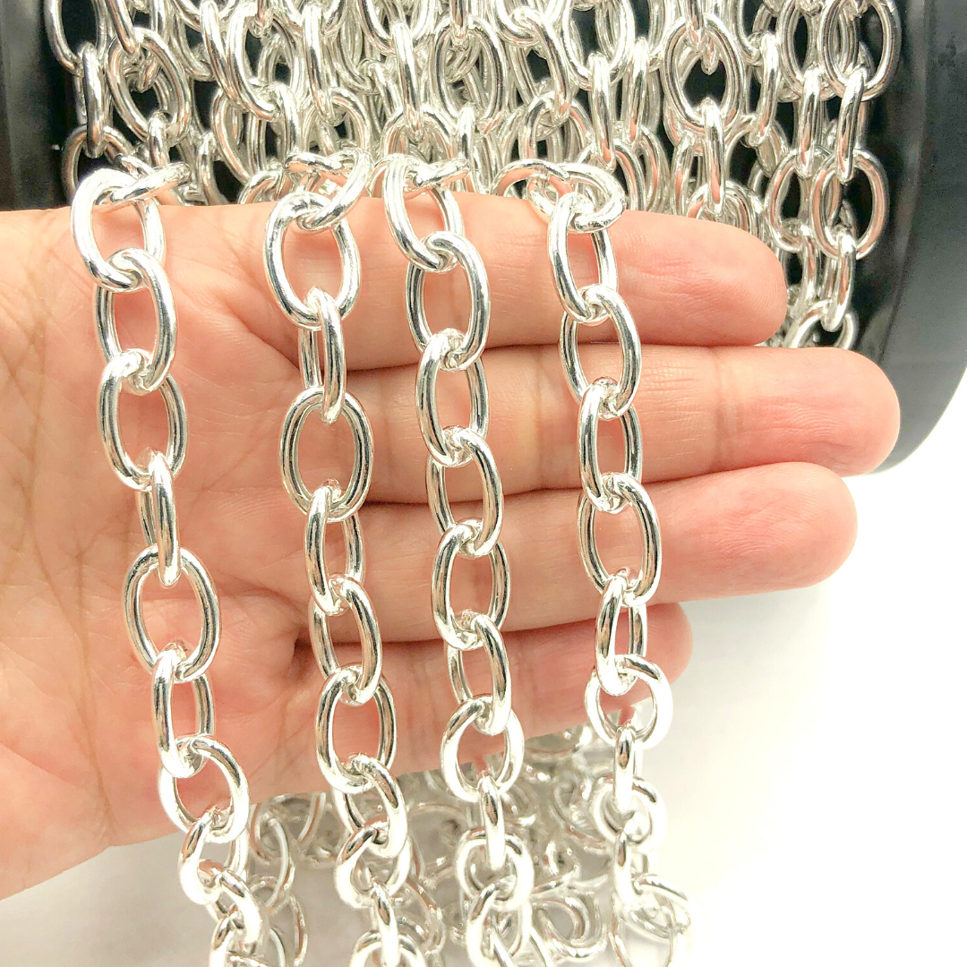 925 Sterling Silver Oval Link Chain