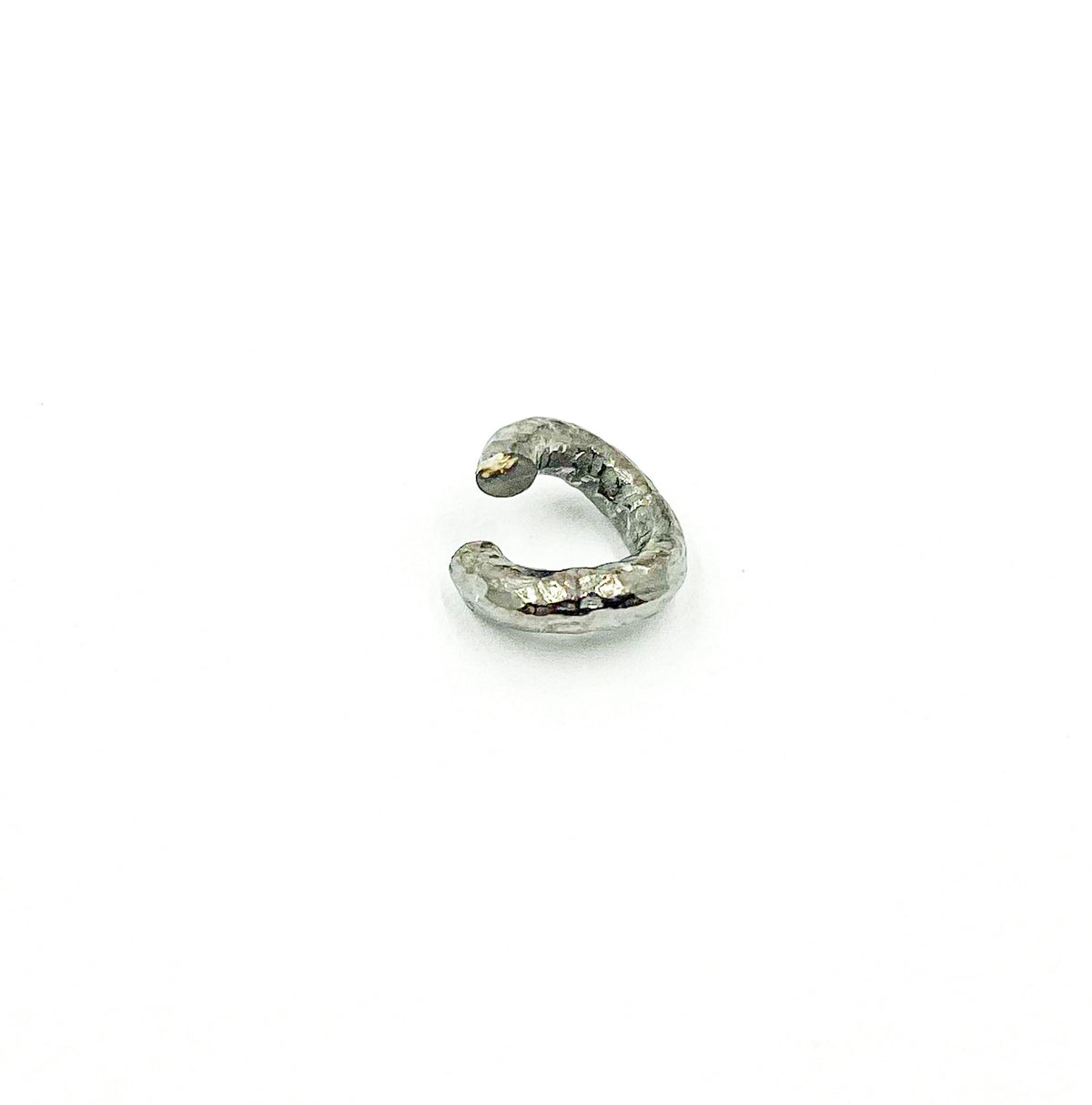HJR8BR. Sterling Silver Black Rhodium 8mm Hammered Open Jump Ring