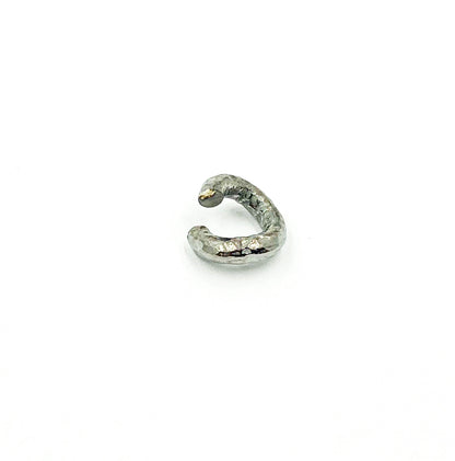 HJR8BR. Sterling Silver Black Rhodium 8mm Hammered Open Jump Ring