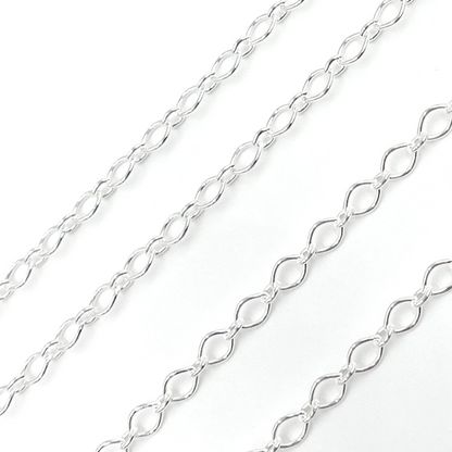 925 Sterling Silver Big and Small Oval Link Chain