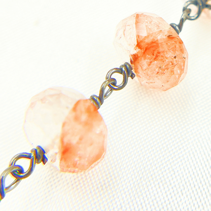 Strawberry Quartz Oxidized Wire Chain