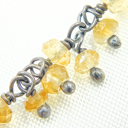 Citrine Cluster Dangle Oxidized Wire Chain.