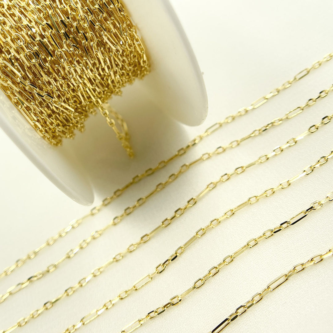 050FA5CLT5byFt. 14K Solid Yellow Gold Diamond Cut Cable Link Chain