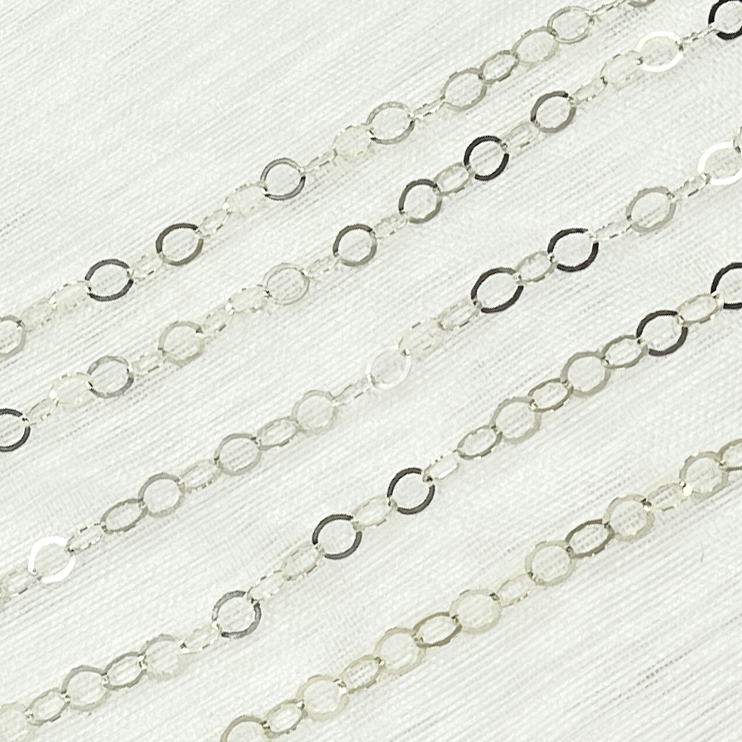 925 Sterling Silver Flat Oval Link Chain.
