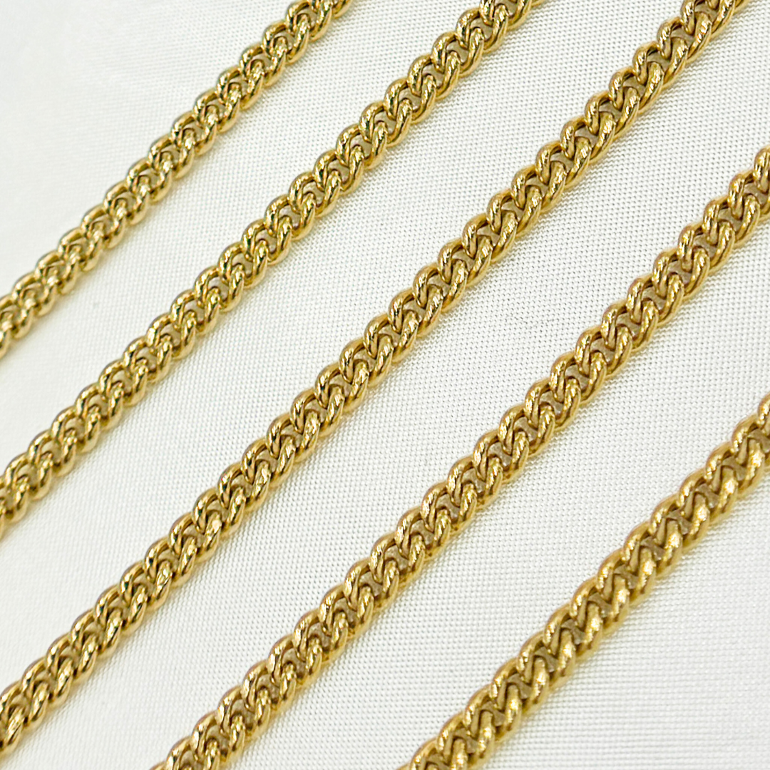 Gold Plated 925 Sterling Silver Curb Chain. Y57GP