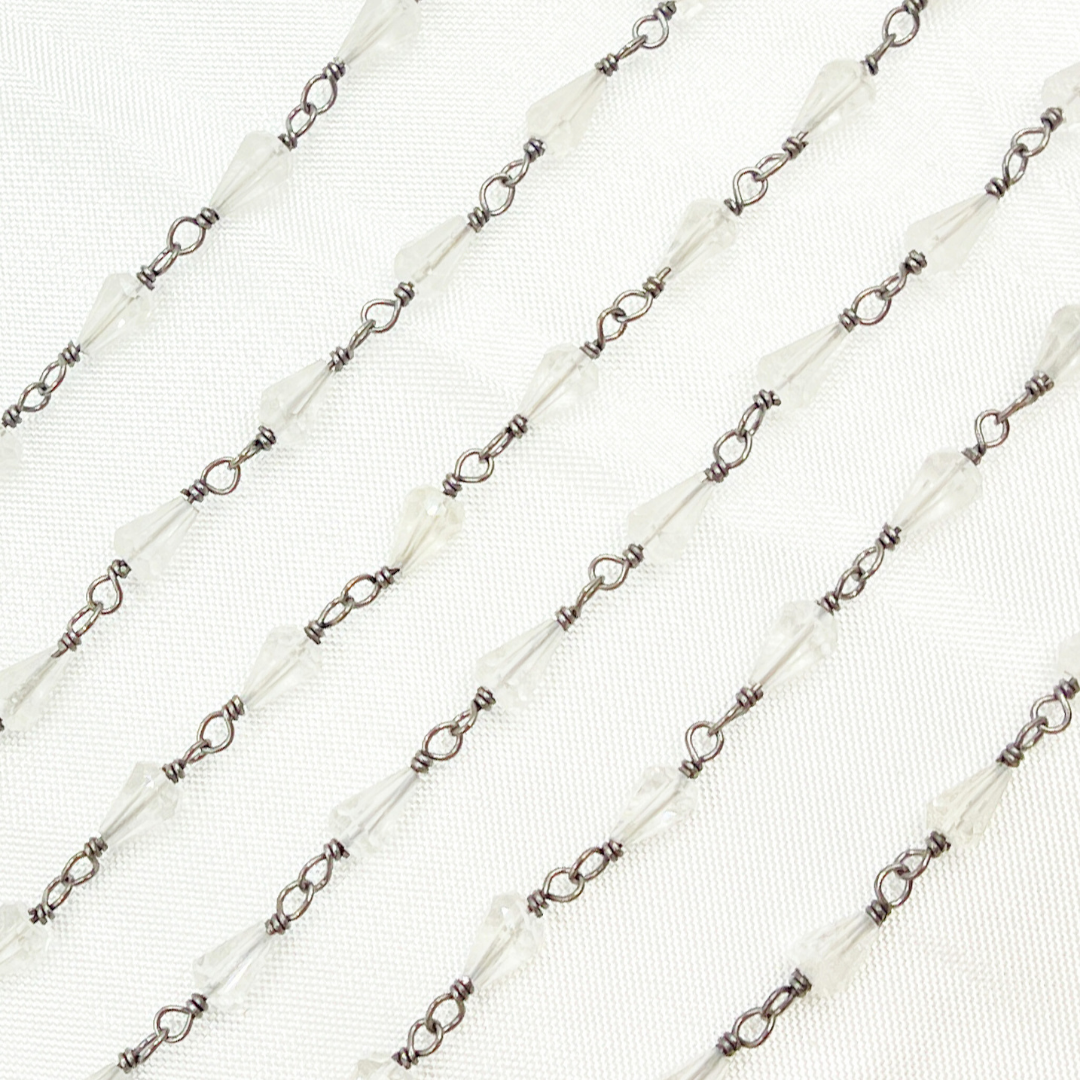 Crystal Quartz Oxidized Wire Chain