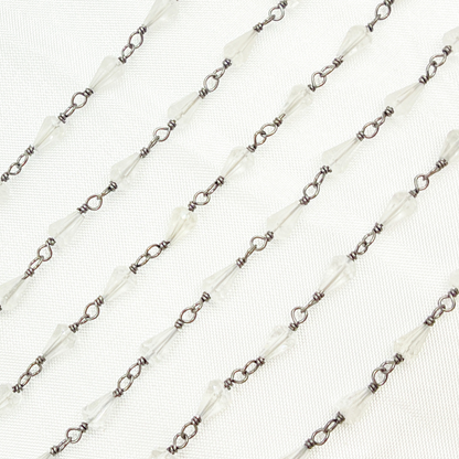 Crystal Quartz Oxidized Wire Chain